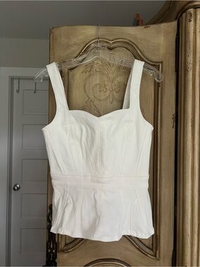 7 For All Mankind White, Denim Corset Top
